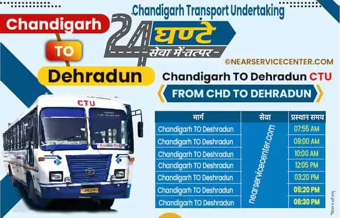 Chandigarh To Dehradun CTU bus Timings